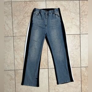 Elastic front denim pants